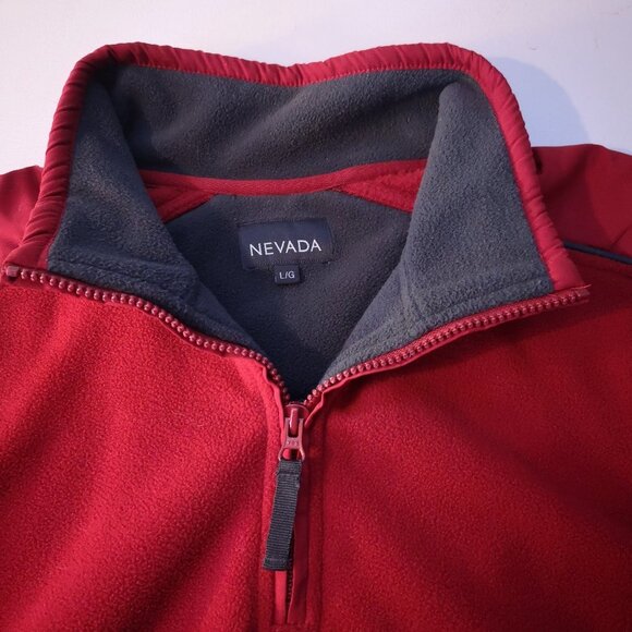 Nevada Men's 1/4 Zip Red Fleece Pullover - Picture 4 of 9